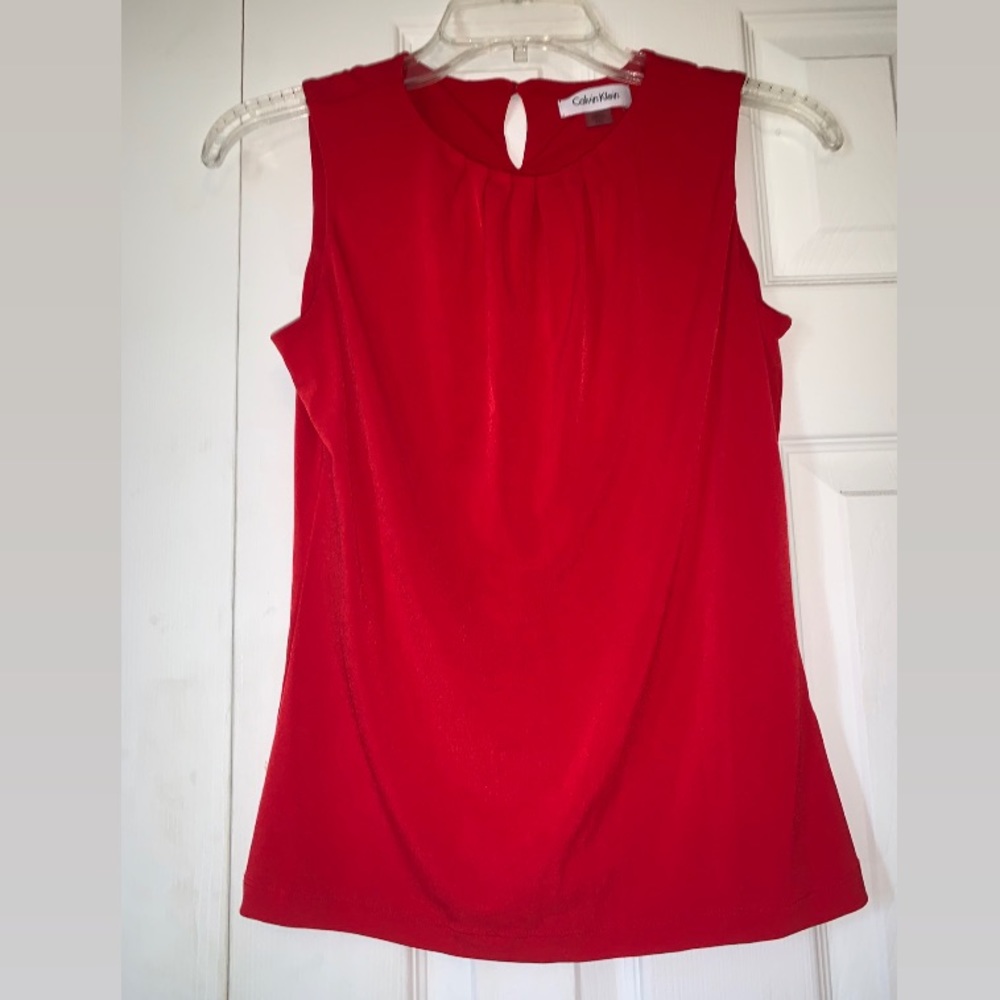 Calvin Klein red blouse dress shirt | XS